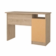 Pemberly Row Set of 2 Writing Desk & Adjustable 3-Shelf Bookcase in Brown