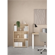 Pemberly Row Set of 2 Writing Desk & Adjustable 3-Shelf Bookcase in Brown
