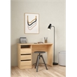 Pemberly Row Set of 2 Writing Desk & Adjustable 3-Shelf Bookcase in Brown