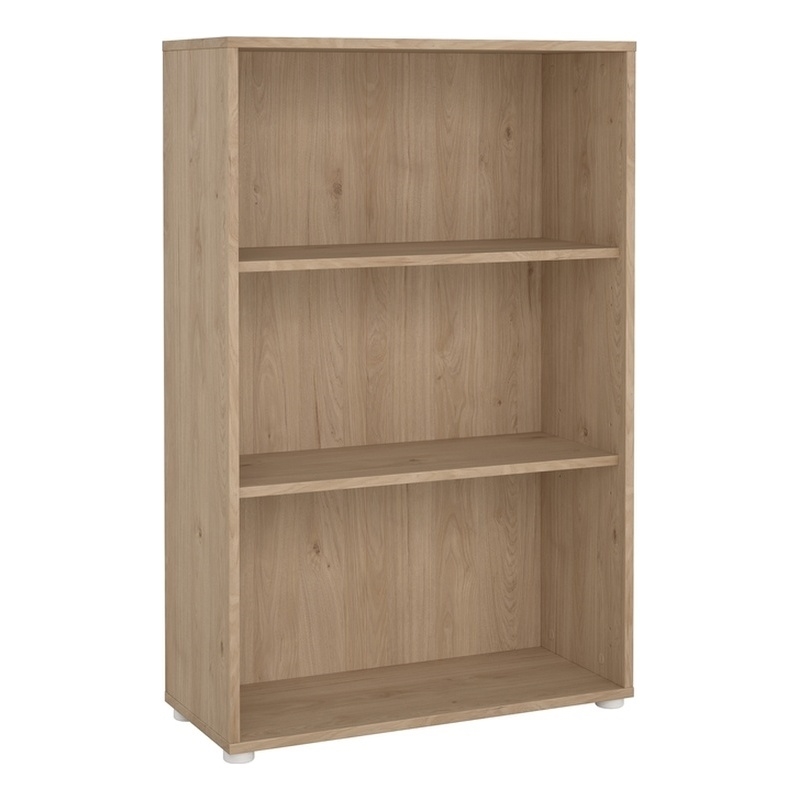 Pemberly Row Set of 2 Writing Desk & Adjustable 3-Shelf Bookcase in Brown