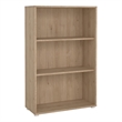 Pemberly Row Set of 2 Writing Desk & Adjustable 3-Shelf Bookcase in Brown