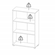 Pemberly Row Set of 2 Writing Desk & Adjustable 3-Shelf Bookcase in Brown