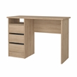 Pemberly Row Set of 2 Writing Desk & Adjustable 3-Shelf Bookcase in Brown