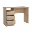 Pemberly Row Set of 2 Writing Desk & Adjustable 3-Shelf Bookcase in Brown
