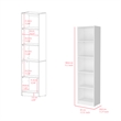 Pemberly Row Contemporary Engineered Wood Bookcase XS in White
