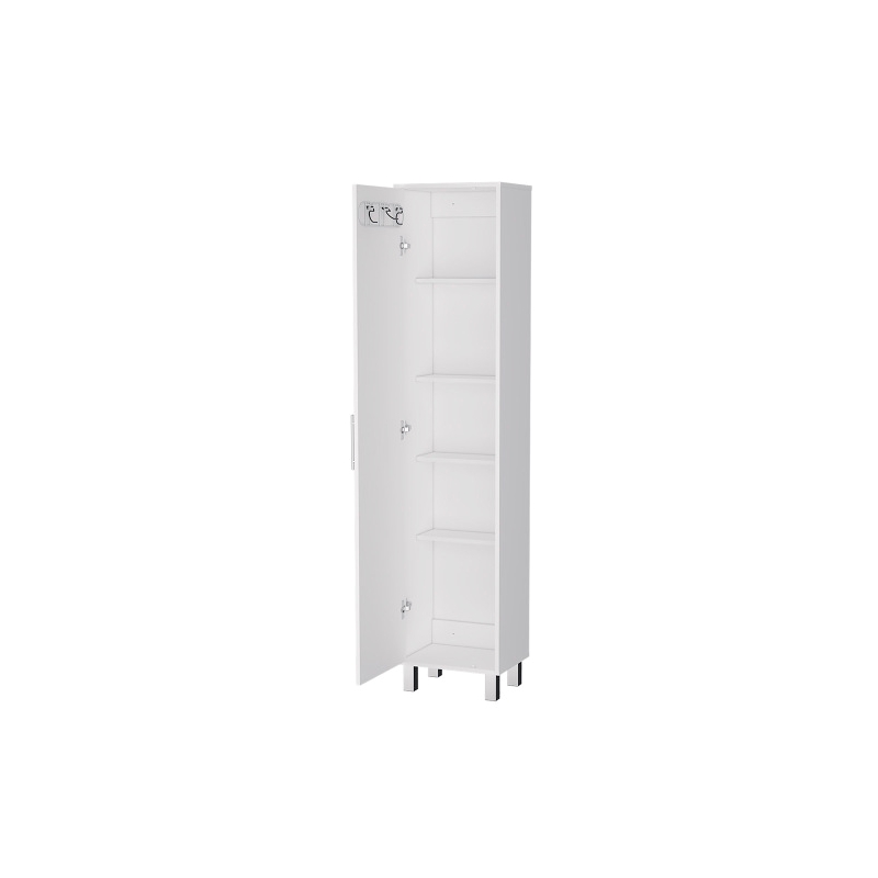 Pemberly Row Contemporary Engineered Wood Storage Cabinet in White