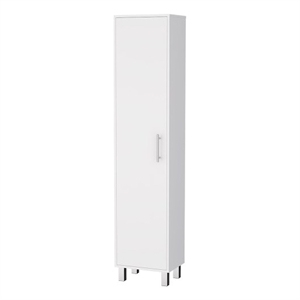 Pemberly Row Contemporary Engineered Wood Storage Cabinet in White