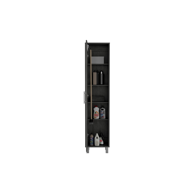 Pemberly Row Contemporary Engineered Wood Storage Cabinet in Smoky Oak