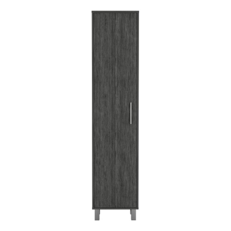 Pemberly Row Contemporary Engineered Wood Storage Cabinet in Smoky Oak