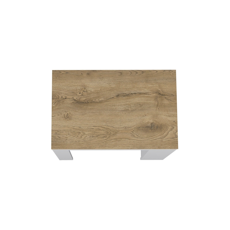Pemberly Row Contemporary Engineered Wood Kitchen Island in White and Light Oak