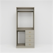 Pemberly Row Walk-in Closet Kit with 6 Drawers and 2 Hanging Rods in Gray