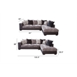 Pemberly Row Traditional Charcoal & Black Faux Leather L-Shaped Sectional