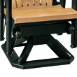 Pemberly Row Coastal Poly Resin Fan Back Swivel Glider in Cedar / Black