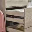 Pemberly Row Wood Closet Organizer System with 3 Shelf Towers & 4 Drawers in Oak