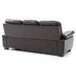Pemberly Row Set of 2 Faux Leather Loveseat and Sofa in Dark Brown