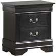 Pemberly Row Set of 2 Engineered Wood 2-Drawer Nightstands in Black