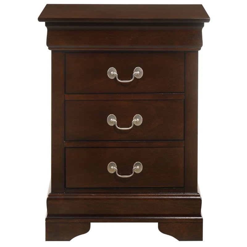 Pemberly Row Set of 2 Engineered Wood 3-Drawer Nightstands in Cappuccino