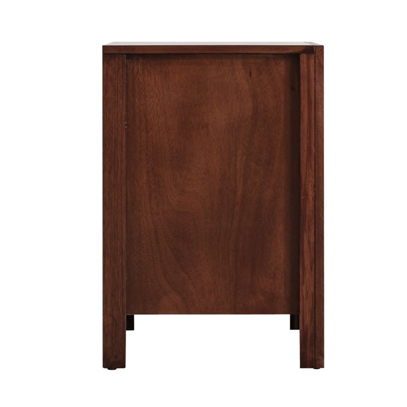 Pemberly Row Set of 2 Engineered Wood 2-Drawer Nightstands in Cherry