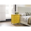 Pemberly Row Set of 2 Engineered Wood 3-Drawer Nightstands in Yellow