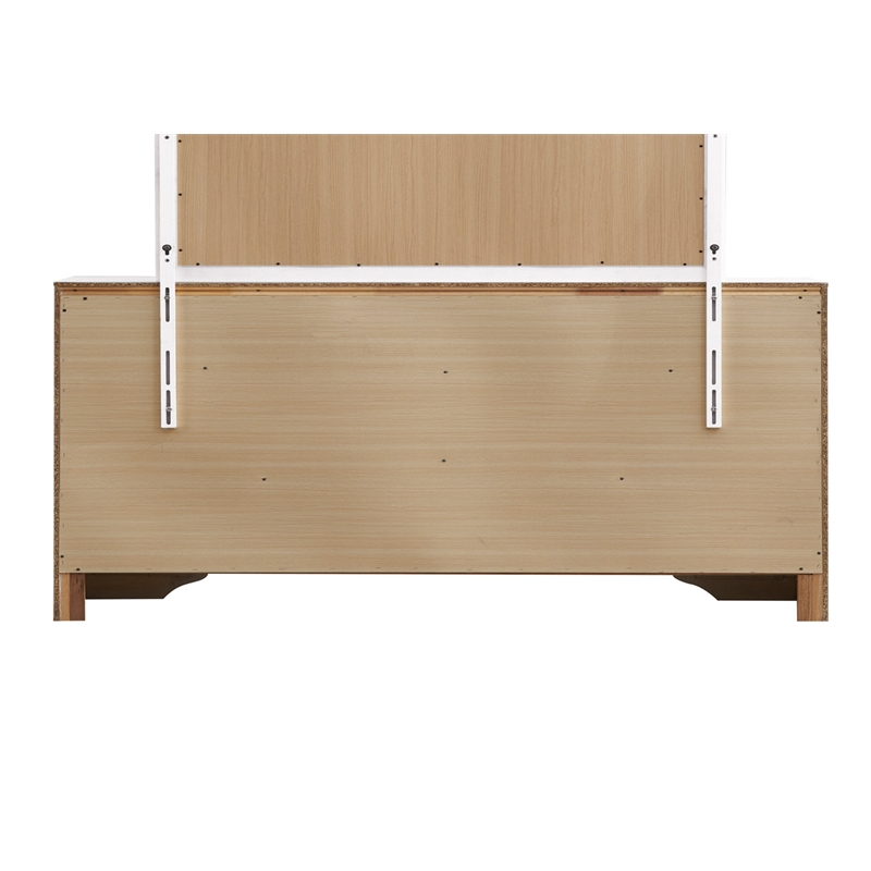 Pemberly Row Set of 3 Modern Dresser and Nightstand and Mirror in White