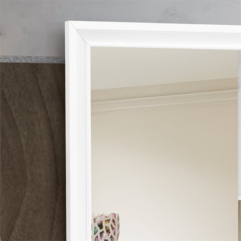 Pemberly Row Set of 3 Modern Dresser and Nightstand and Mirror in White