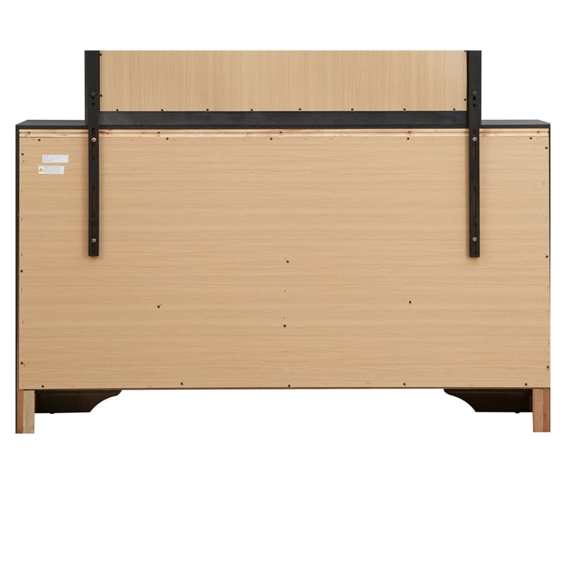 Pemberly Row Set of 2 Modern Wood Dresser and Mirror in Gray