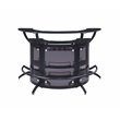 Pemberly Row Contemporary Metal 3-Piece Curved Bar Unit Set in Black