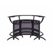 Pemberly Row Contemporary Metal 3-Piece Curved Bar Unit Set in Black