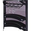 Pemberly Row Contemporary Metal 3-Piece Curved Bar Unit Set in Black