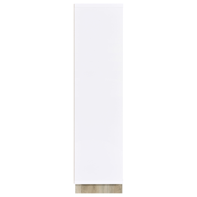 Pemberly Row Coastal 65-inch 6-shelf Wood Bookcase White and Distressed Pine