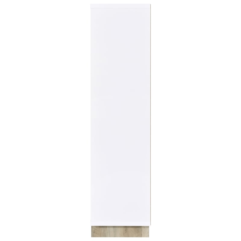 Pemberly Row Coastal 65-inch 6-shelf Wood Bookcase White and Distressed Pine