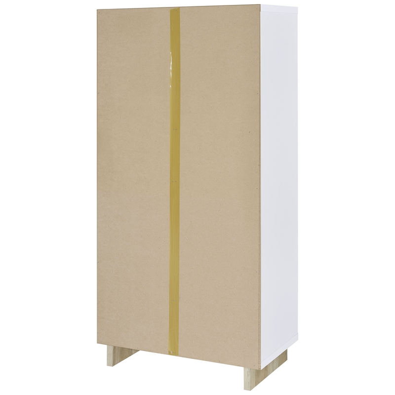 Pemberly Row Coastal 65-inch 6-shelf Wood Bookcase White and Distressed Pine
