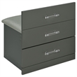 Pemberly Row 3-Drawer Engineered Wood Makeup Vanity and Stool Set in Gray