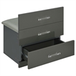Pemberly Row 3-Drawer Engineered Wood Makeup Vanity and Stool Set in Gray