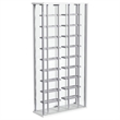 Pemberly Row Tempered Glass Wine Storage LED Metal Curio Cabinet in Chrome
