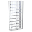 Pemberly Row Tempered Glass Wine Storage LED Metal Curio Cabinet in Chrome