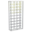 Pemberly Row Tempered Glass Wine Storage LED Metal Curio Cabinet in Chrome