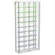 Pemberly Row Tempered Glass Wine Storage LED Metal Curio Cabinet in Chrome