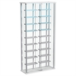 Pemberly Row Tempered Glass Wine Storage LED Metal Curio Cabinet in Chrome