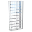 Pemberly Row Tempered Glass Wine Storage LED Metal Curio Cabinet in Chrome