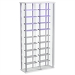 Pemberly Row Tempered Glass Wine Storage LED Metal Curio Cabinet in Chrome