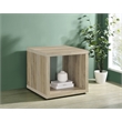 Pemberly Row Farmhouse Square Engineered Wood Side End Table in Brown