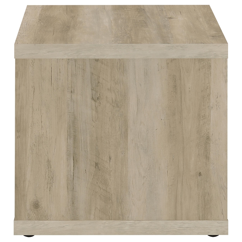 Pemberly Row Farmhouse Square Engineered Wood Side End Table in Brown