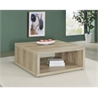 Pemberly Row Farmhouse Square Engineered Wood Coffee Table in Brown