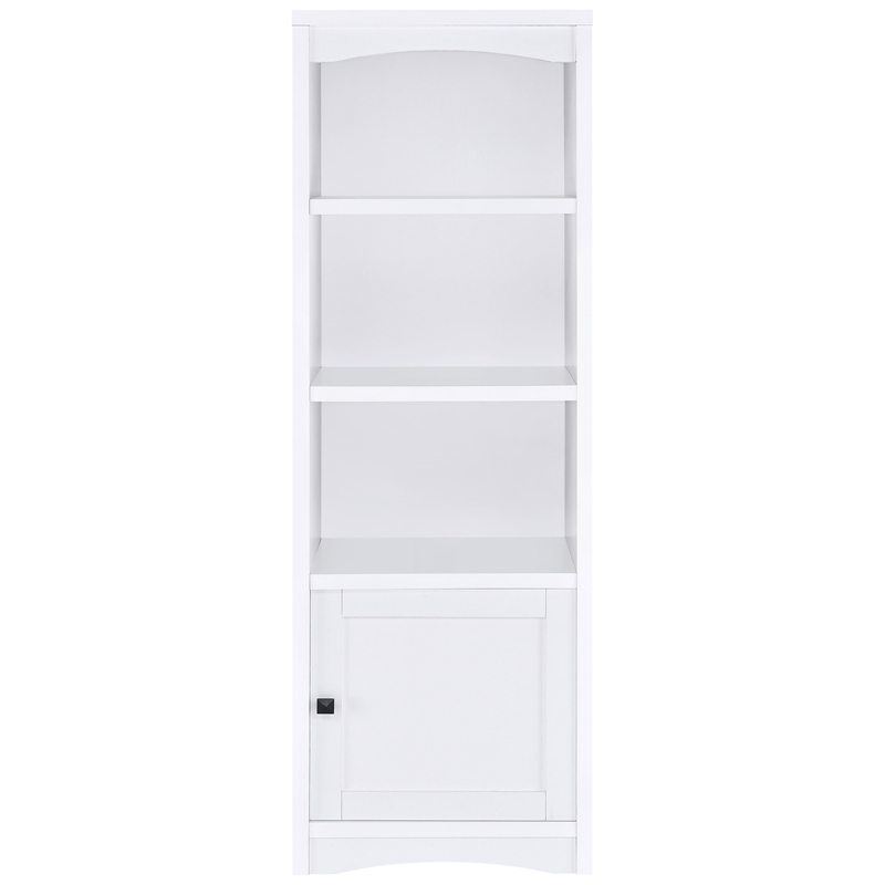 Pemberly Row Transitional 3-Shelf Engineered Wood Media Tower in White