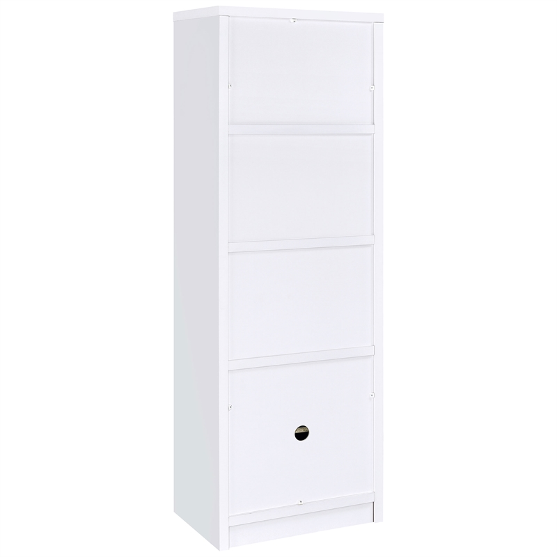 Pemberly Row Transitional 3-Shelf Engineered Wood Media Tower in White