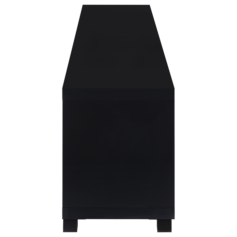 Pemberley Row MDF Black Entertainment Center Rectangular Adjustable Shelves 79