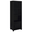 Pemberley Row MDF Black Entertainment Center Rectangular Adjustable Shelves 79