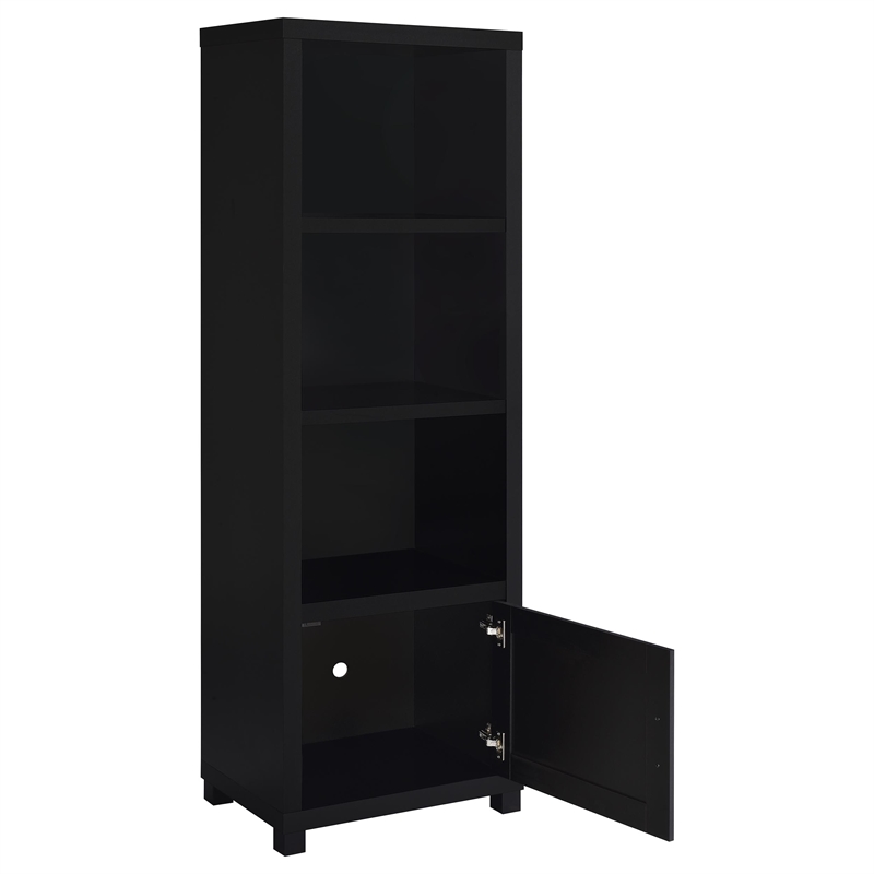 Pemberley Row MDF Black Entertainment Center Rectangular Adjustable Shelves 79