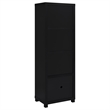 Pemberley Row MDF Black Entertainment Center Rectangular Adjustable Shelves 79